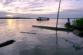 Sunset on the Amazon River