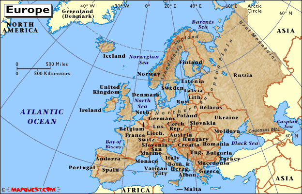 Risultati immagini per europa geografica cartina