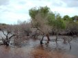 La pista inondata d'acqua