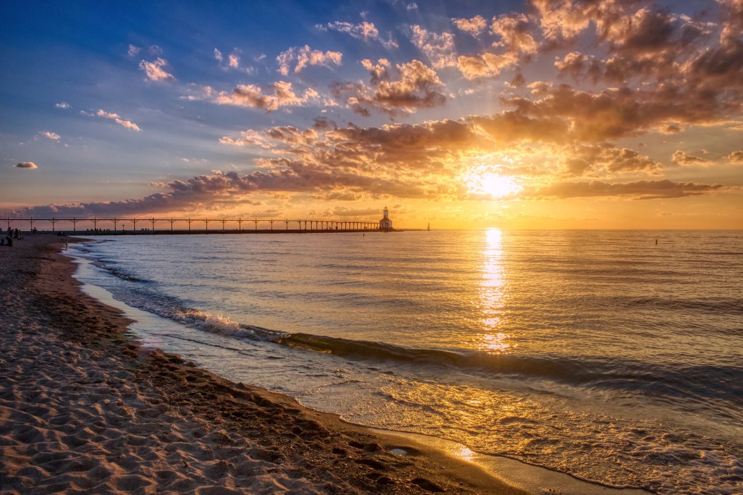 Tramonto sul Lago Michigan