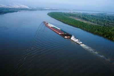 Barge on the Mississippi