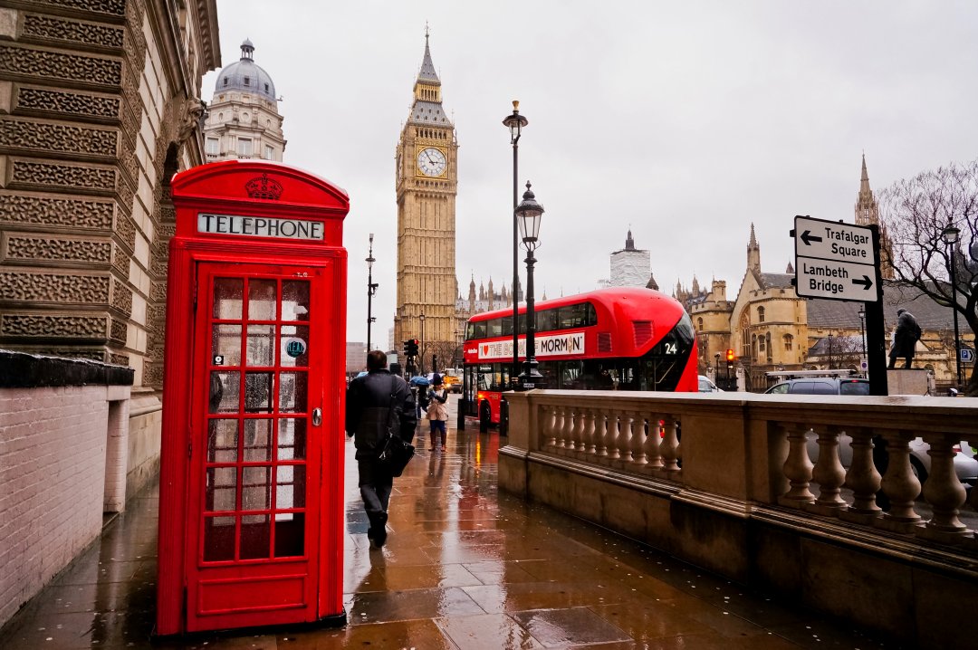 London in a rainy day