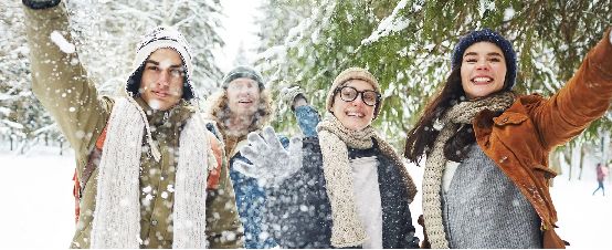 People wearing hats in winter