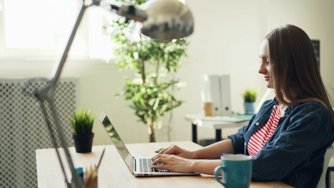 Woman using a laptop