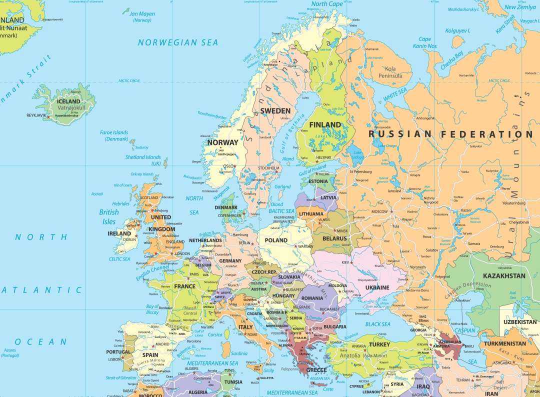 Cartina politica Europa