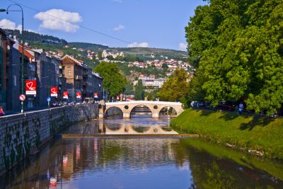 Il fiume Miljacka a Sarajevo