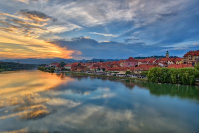 La Drava a Maribor, in Slovenia