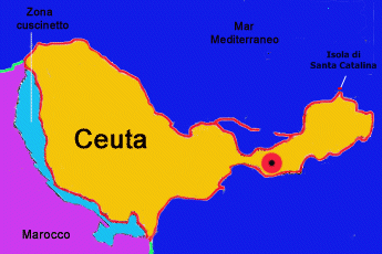 Mappa e posizione di Ceuta