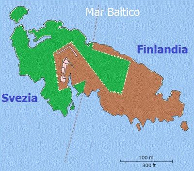 Il confine sinuoso dell'isola di Mrket