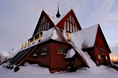 La chiesa completamente in legno di Kiruna