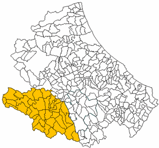 Ubicazione della Marsica nell'Abruzzo