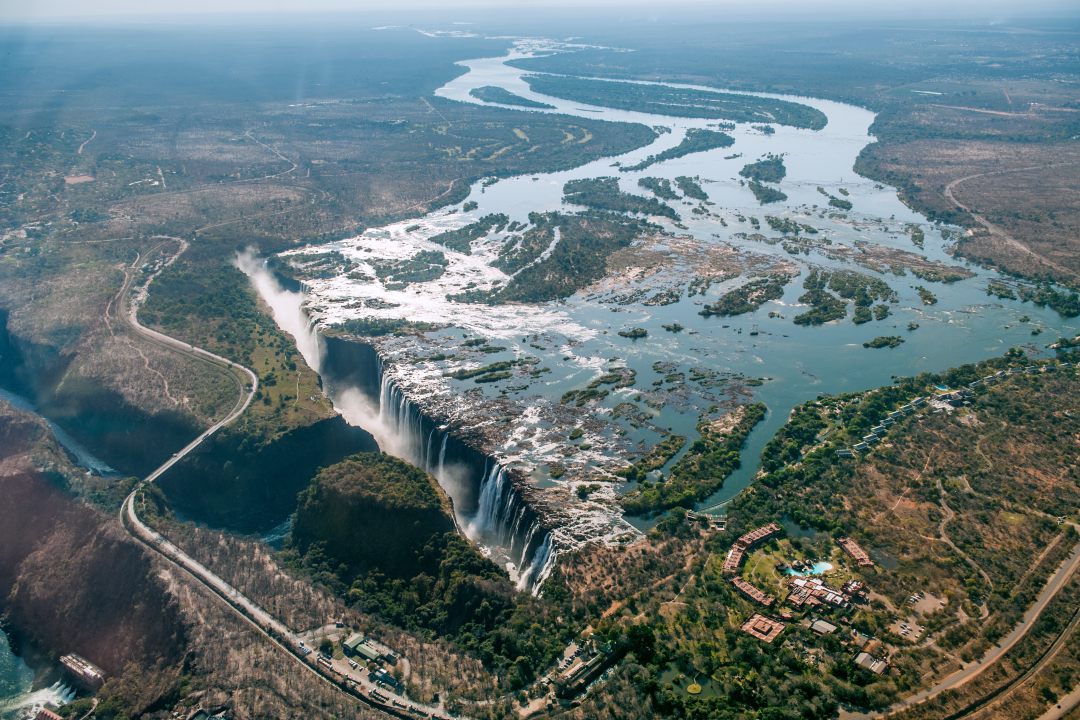 Le cascate Vittoria dall'alto