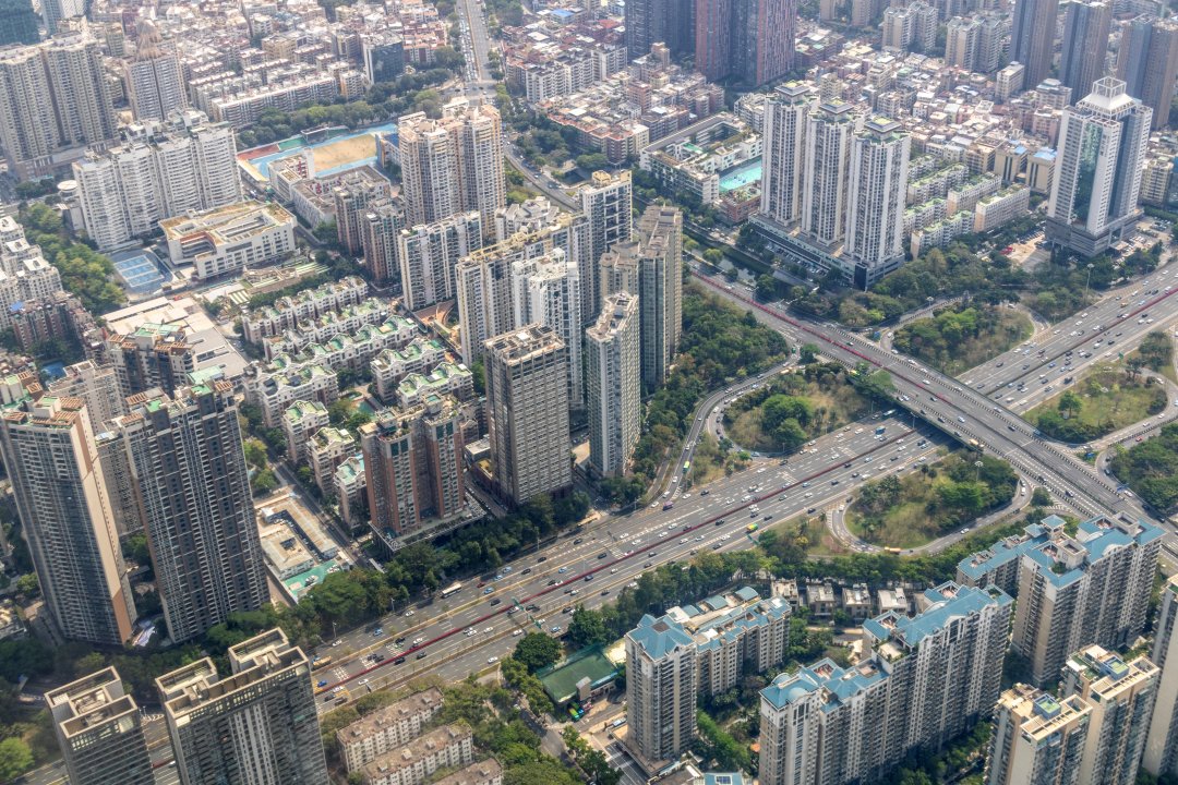 Vista aerea di Shenzhen