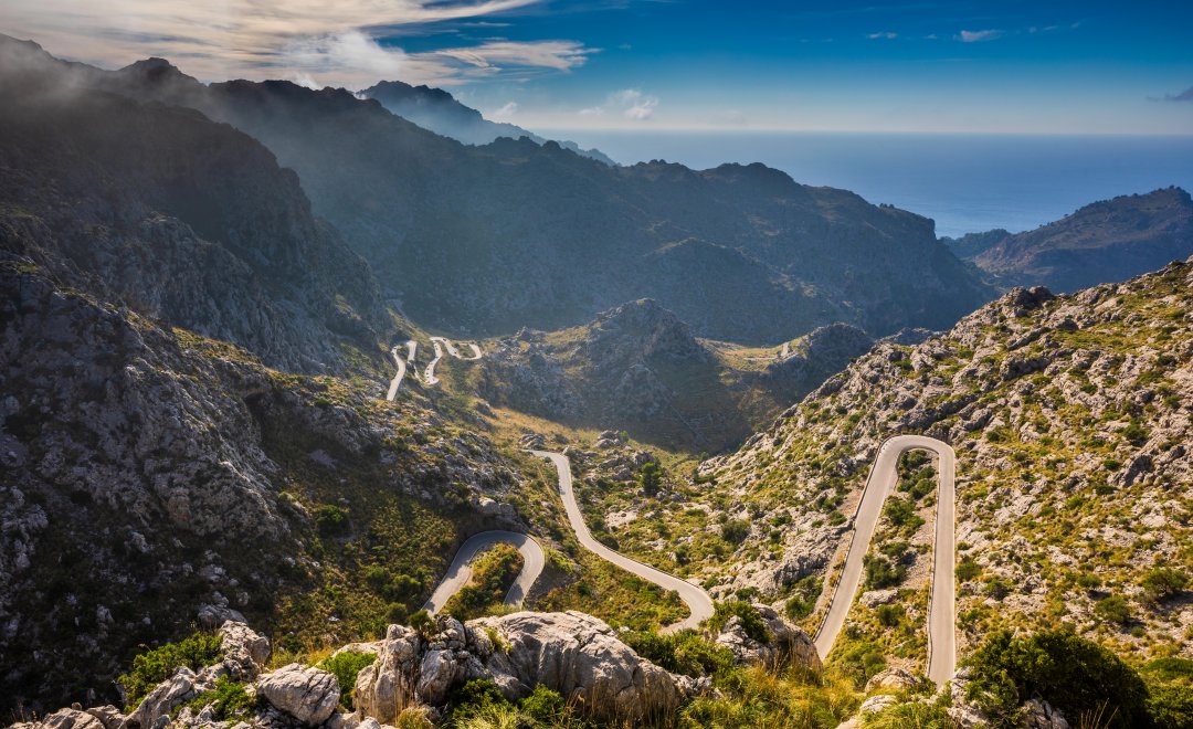 Strada panoramica nelle Baleari, in Spagna