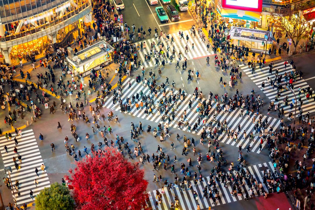 Il famosissimo incrocio di Shibuya a Tokyo