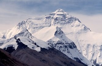 The snow-covered Puncak Jaya